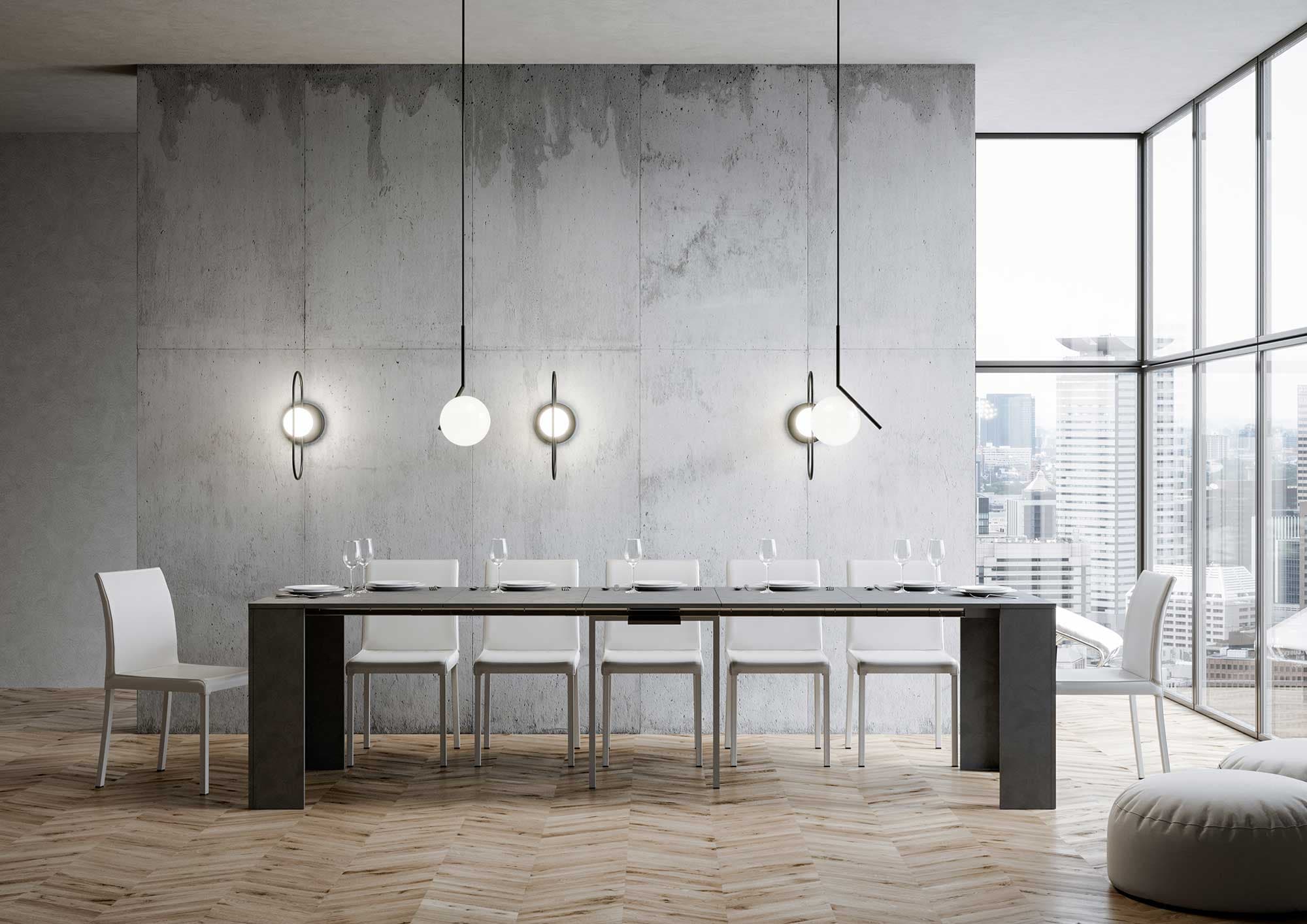 Tavolo consolle "Ferrara" allungabile in legno per sala da pranzo in Credenze Decor Space - Altamura, commercioVirtuoso.it