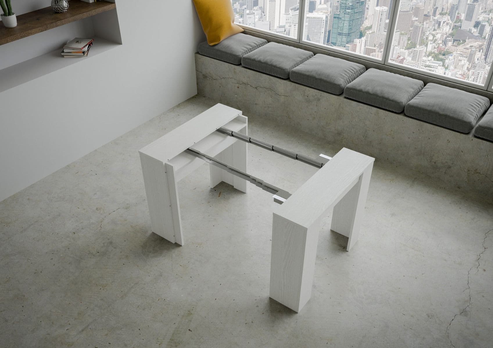 Tavolo consolle "Piacenza" allungabile in legno per sala da pranzo in Credenze Decor Space - Altamura, commercioVirtuoso.it
