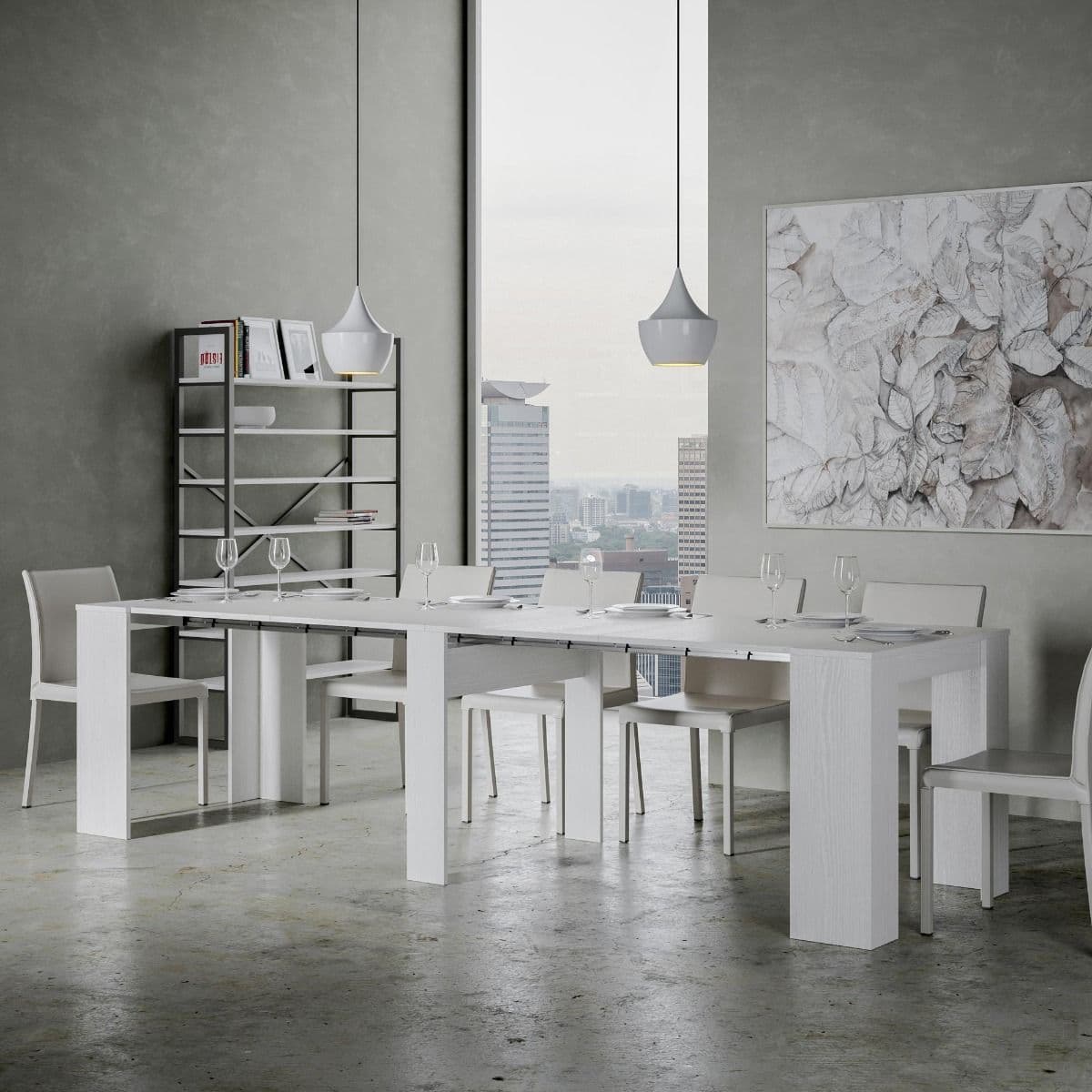 Tavolo consolle "Piacenza" allungabile in legno per sala da pranzo in Credenze Decor Space - Altamura, commercioVirtuoso.it