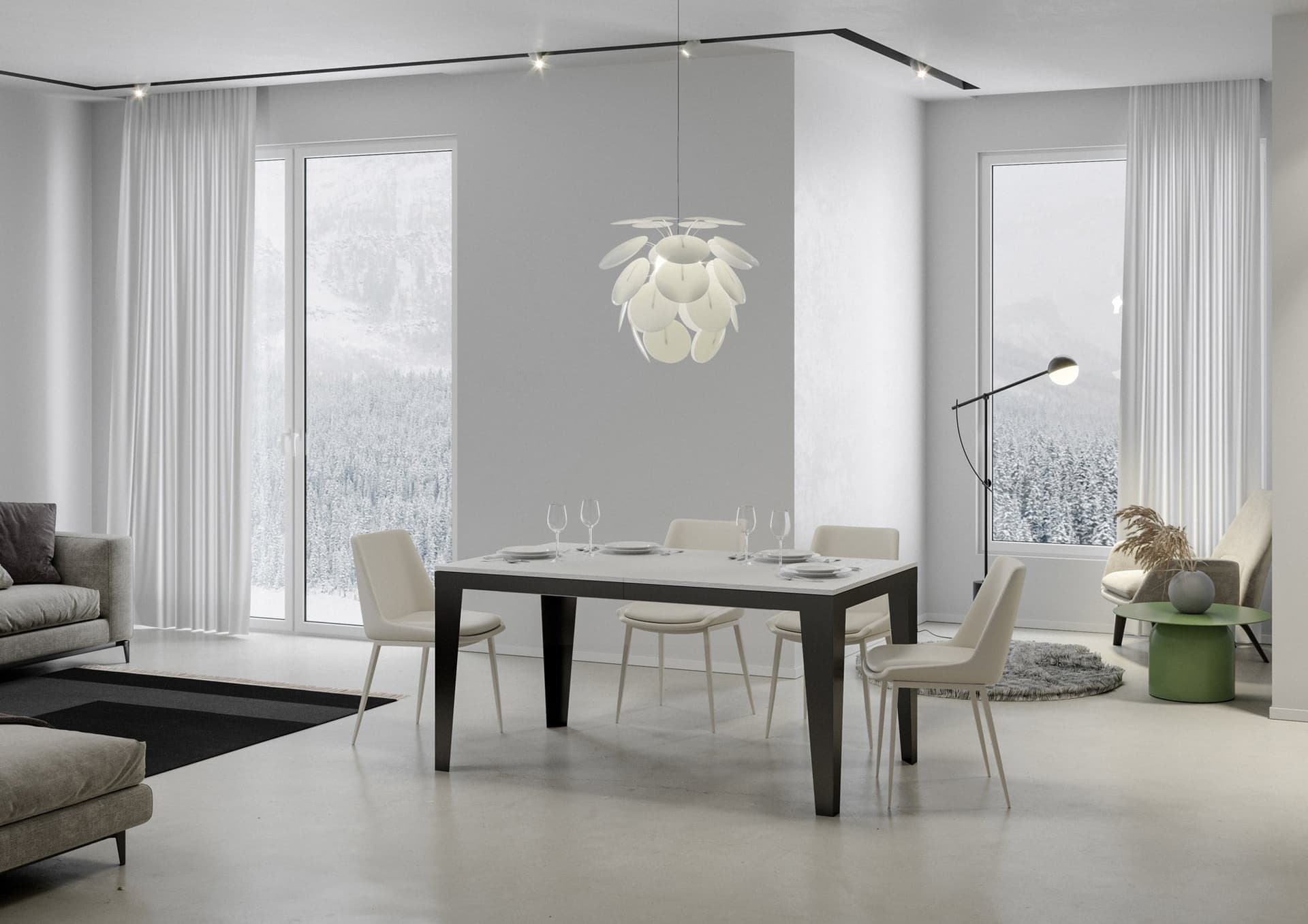 Tavolo "Udine" allungabile in legno per sala da pranzo in Tavoli da sala da pranzo Decor Space - Altamura, commercioVirtuoso.it