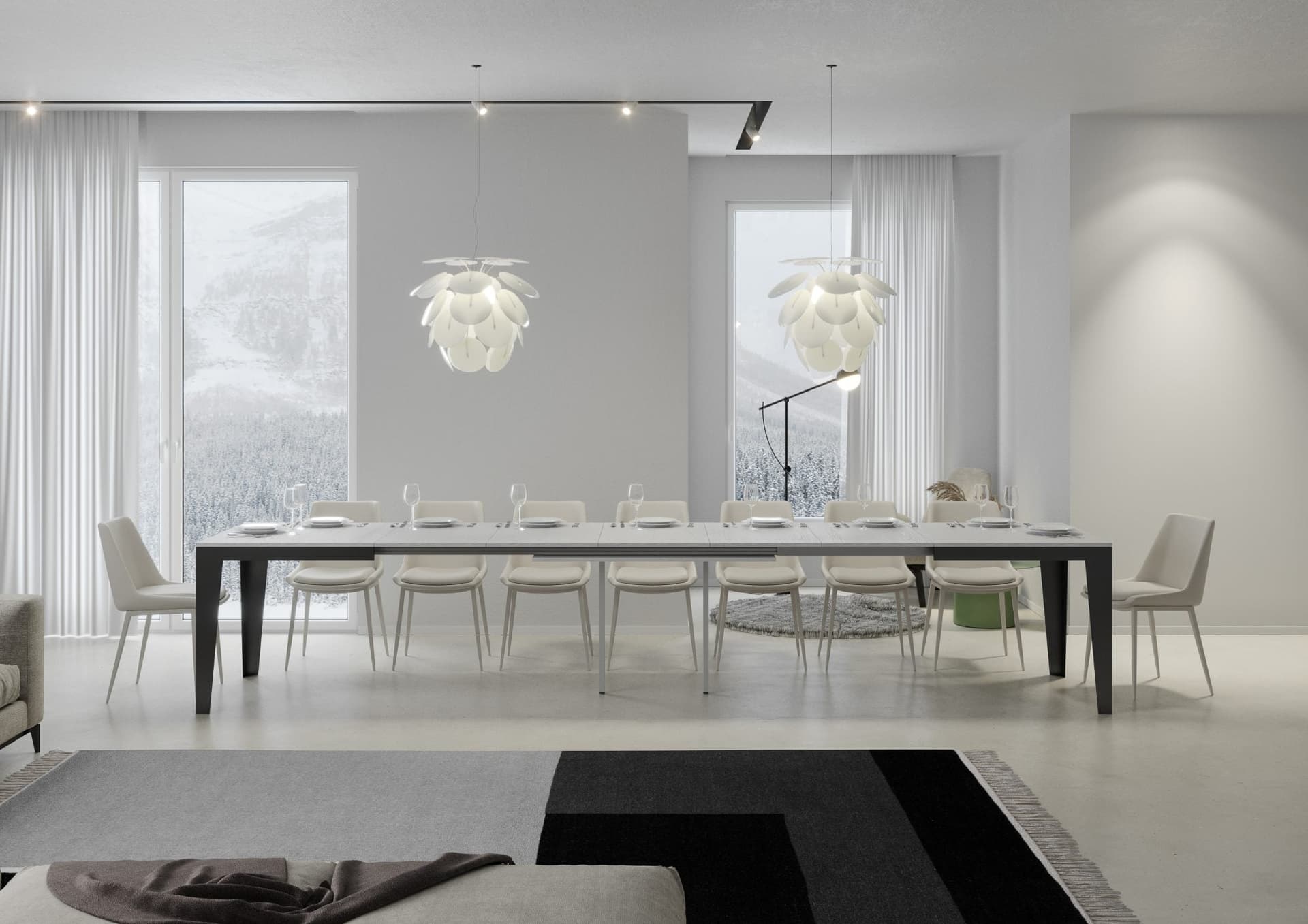 Tavolo "Udine" allungabile in legno per sala da pranzo in Tavoli da sala da pranzo Decor Space - Altamura, commercioVirtuoso.it