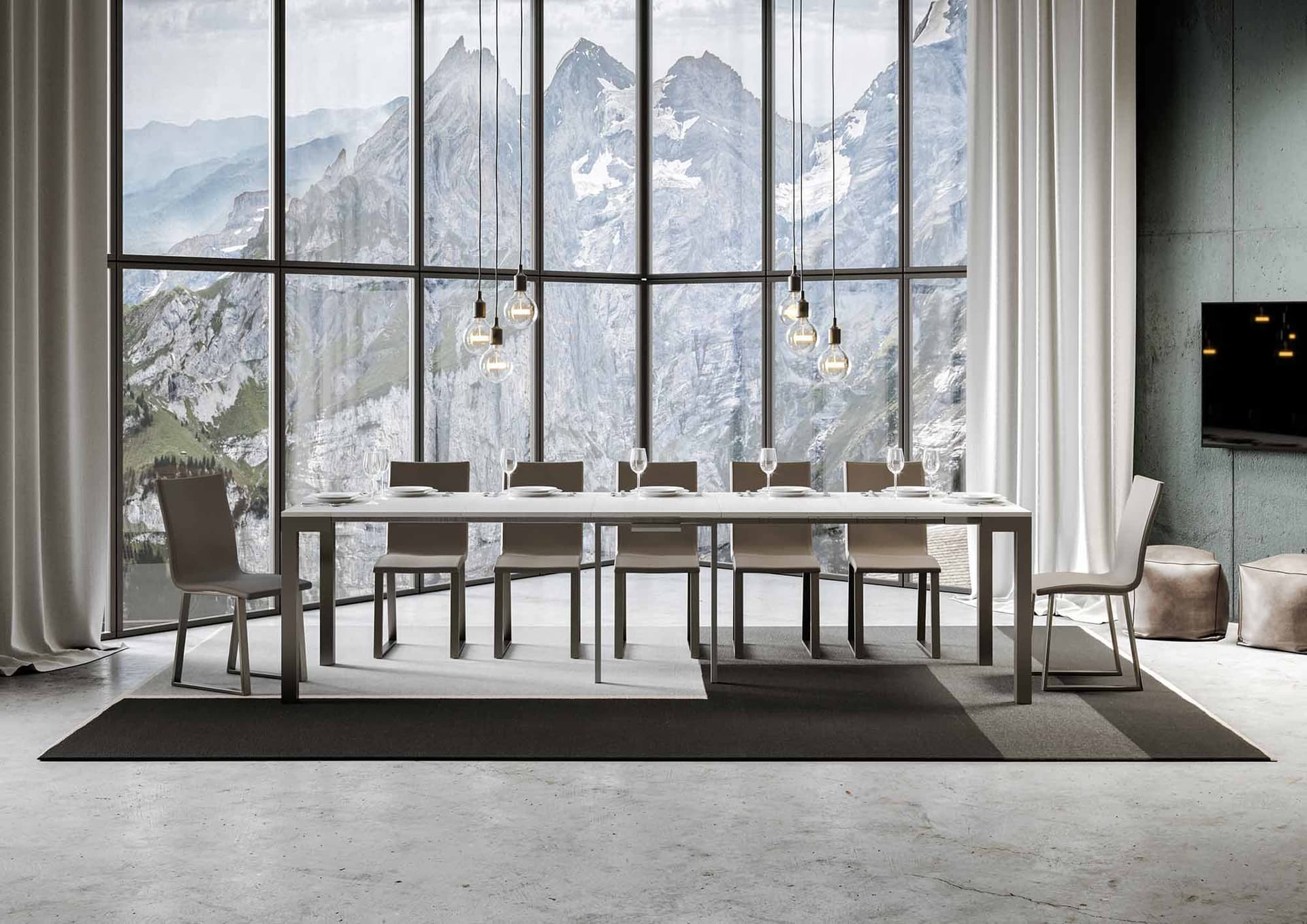 Tavolo consolle "Caserta" allungabile in legno per sala da pranzo in Credenze Decor Space - Altamura, commercioVirtuoso.it