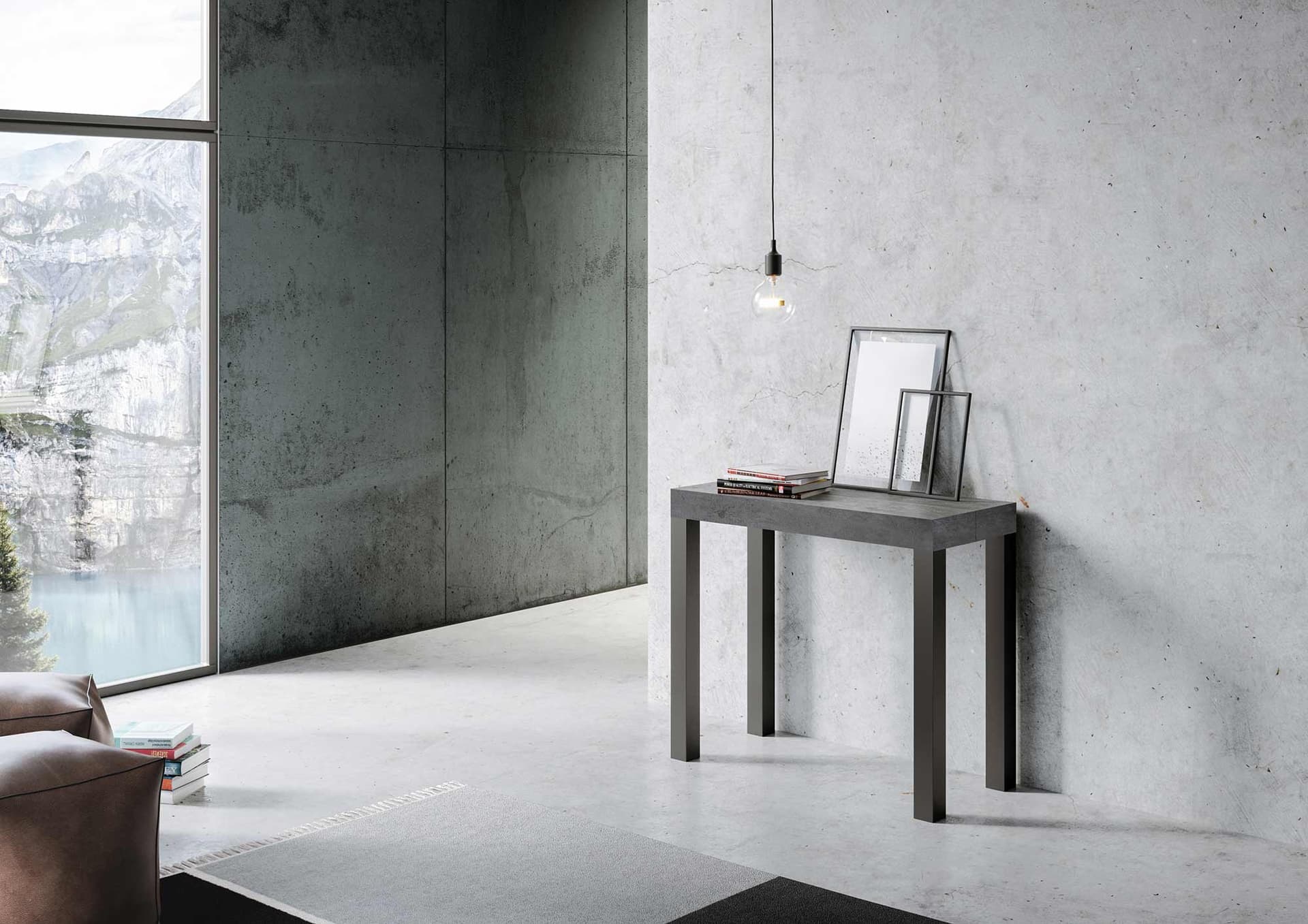 Tavolo consolle "Caserta" allungabile in legno per sala da pranzo in Credenze Decor Space - Altamura, commercioVirtuoso.it