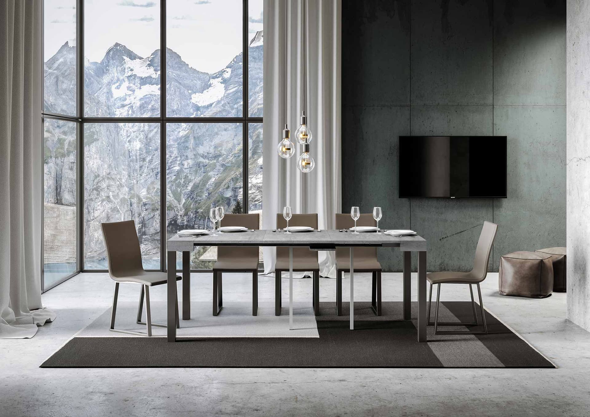 Tavolo consolle "Caserta" allungabile in legno per sala da pranzo in Credenze Decor Space - Altamura, commercioVirtuoso.it