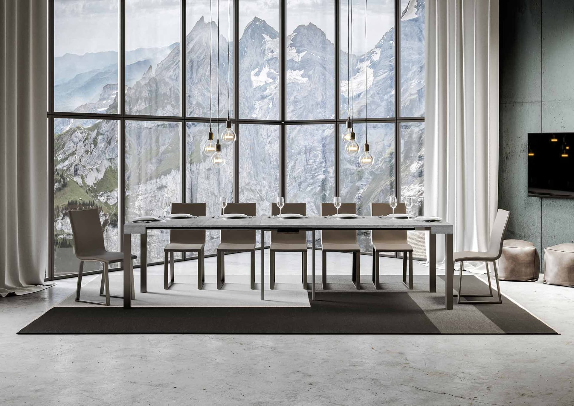 Tavolo consolle "Caserta" allungabile in legno per sala da pranzo in Credenze Decor Space - Altamura, commercioVirtuoso.it