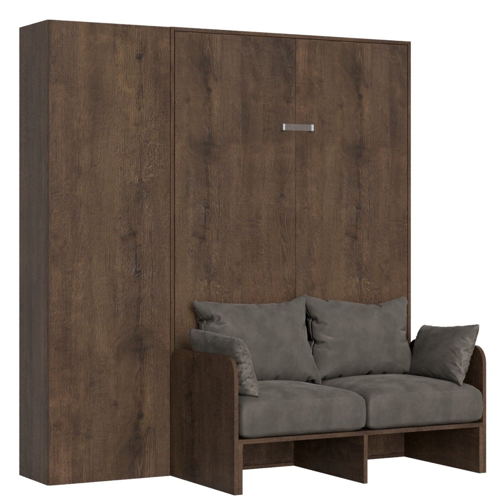 Letto "Napoli" matrimoniale a scomparsa con divano, in legno, con apertura verticale, per camera da letto - 24