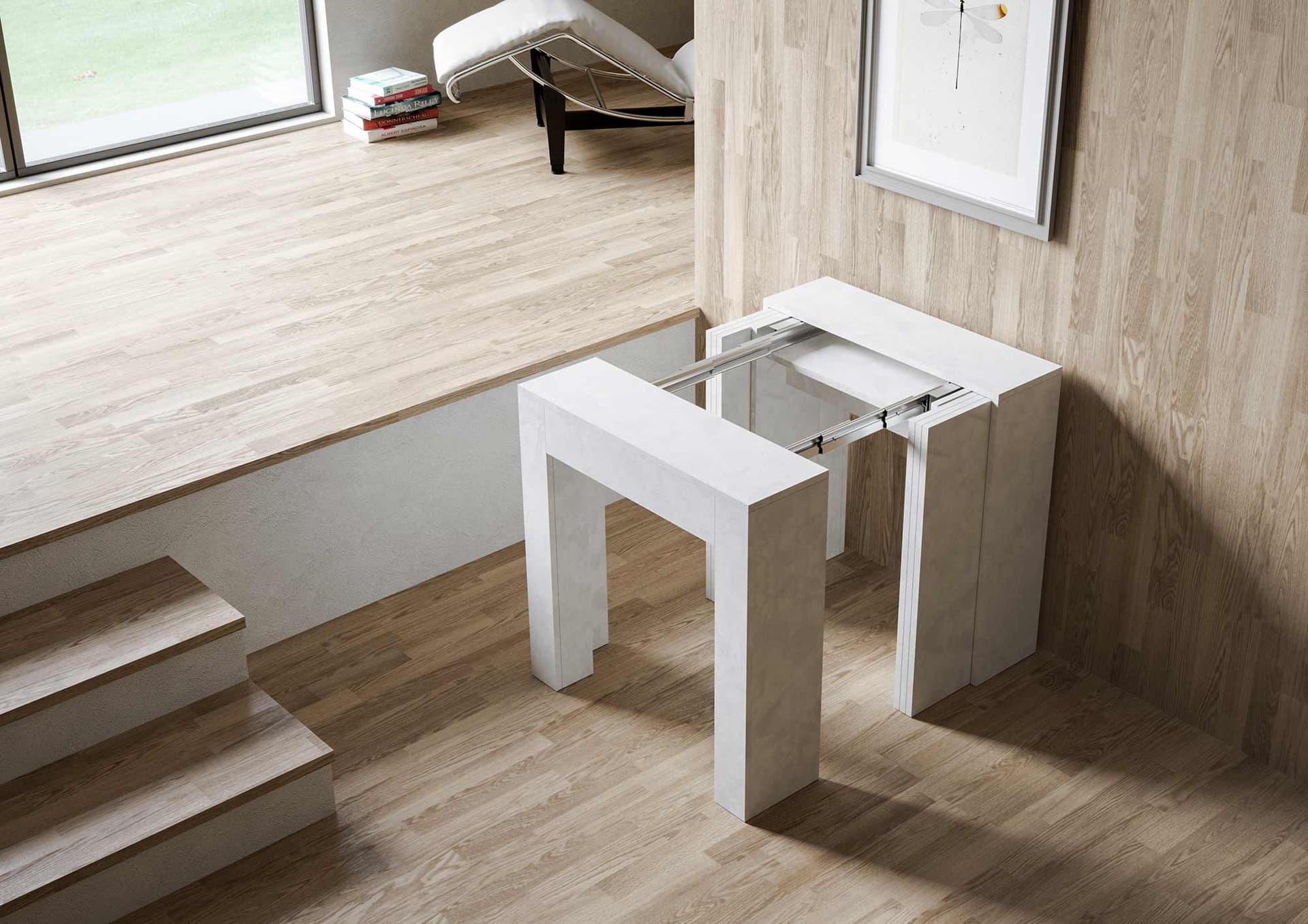 Tavolo consolle "Foggia" allungabile in legno per sala da pranzo in Credenze Decor Space - Altamura, commercioVirtuoso.it