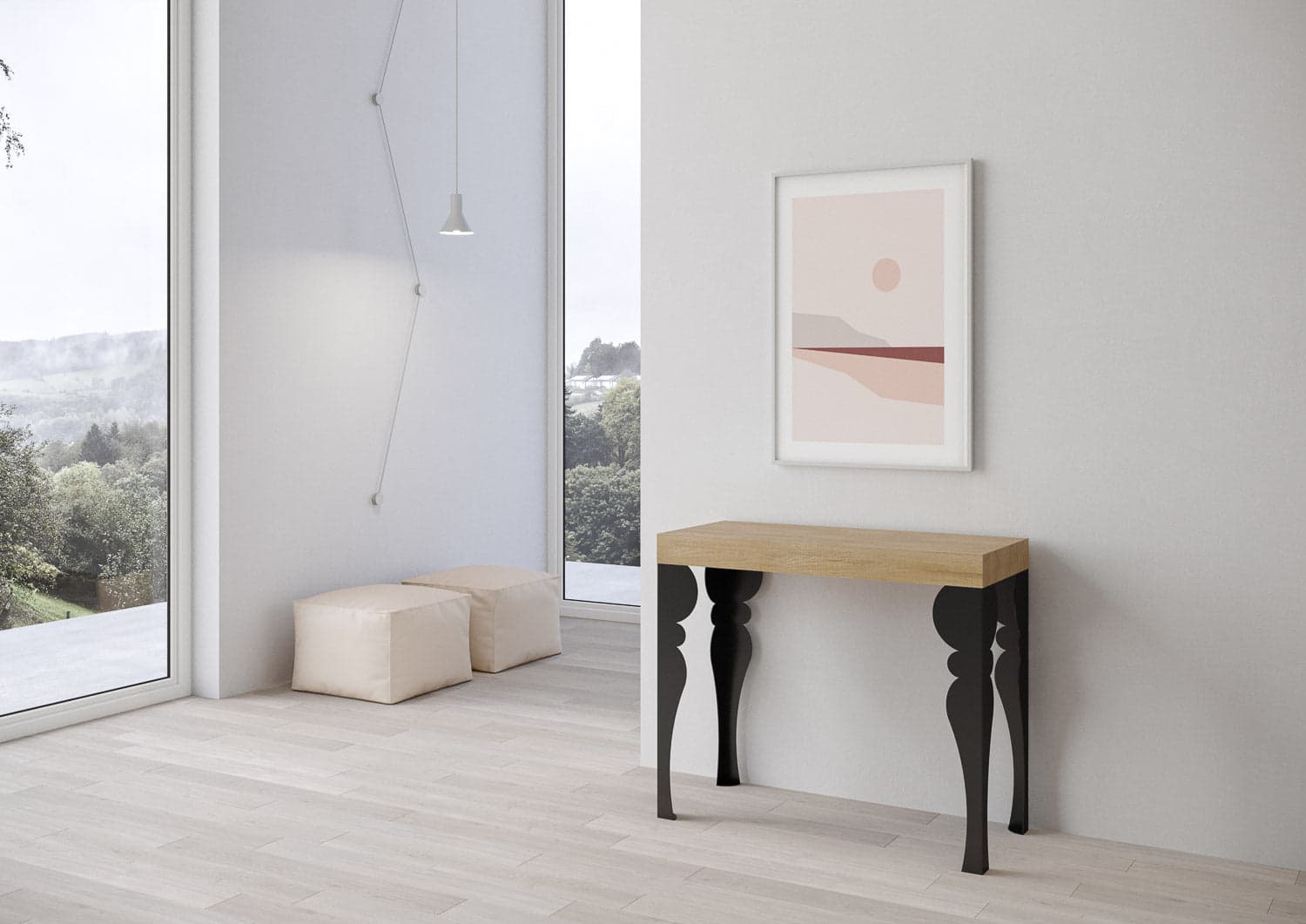 Tavolo consolle "Lecce" allungabile in legno per sala da pranzo in Credenze Decor Space - Altamura, commercioVirtuoso.it