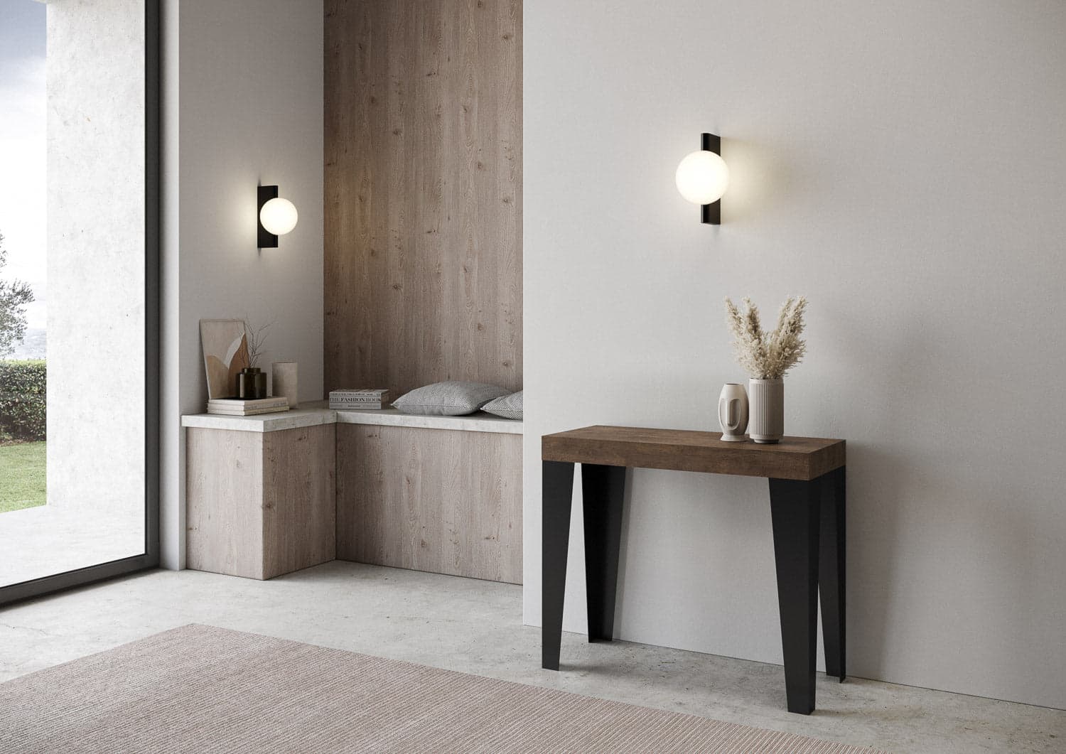 Tavolo consolle "Bolzano" allungabile in legno per sala da pranzo in Credenze Decor Space - Altamura, commercioVirtuoso.it
