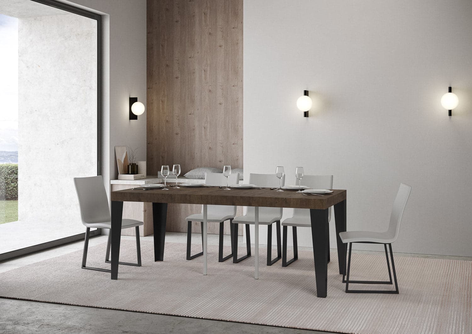 Tavolo consolle "Bolzano" allungabile in legno per sala da pranzo in Credenze Decor Space - Altamura, commercioVirtuoso.it