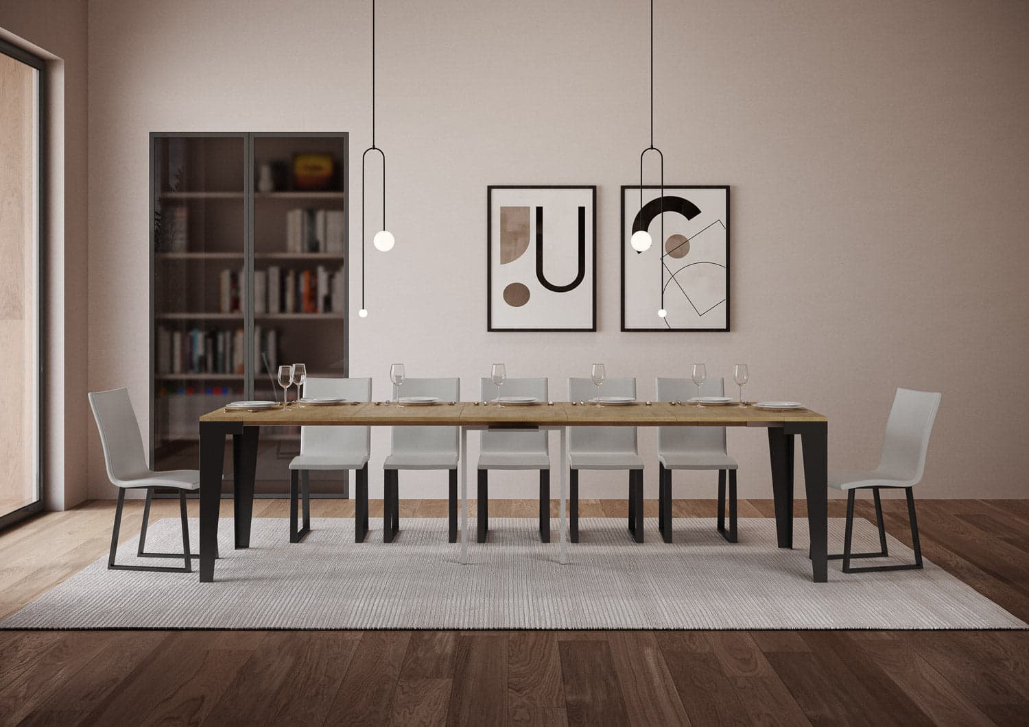 Tavolo consolle "Udine" allungabile in legno per sala da pranzo in Credenze Decor Space - Altamura, commercioVirtuoso.it