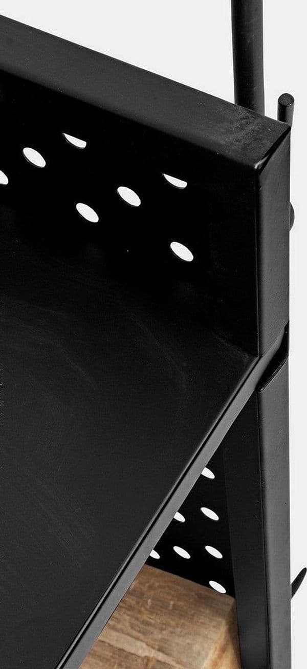Portalegna "Efesto" con accessori, in acciaio verniciato, resistente alle alte temperature, da 43 cm - 5