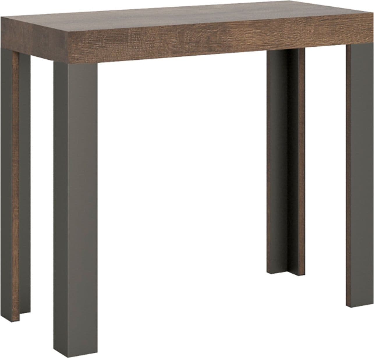 Tavolo consolle "Rimini" allungabile in legno per sala da pranzo – Allungabile fino a 196 cm, Classic, Noce – Itamoby –