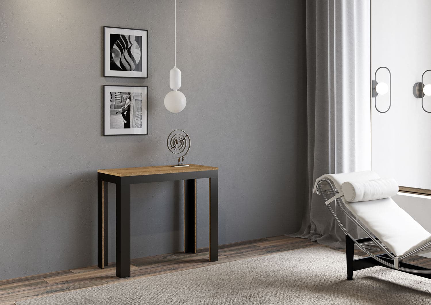 Tavolo consolle "Rimini" allungabile in legno per sala da pranzo in Credenze Decor Space - Altamura, commercioVirtuoso.it
