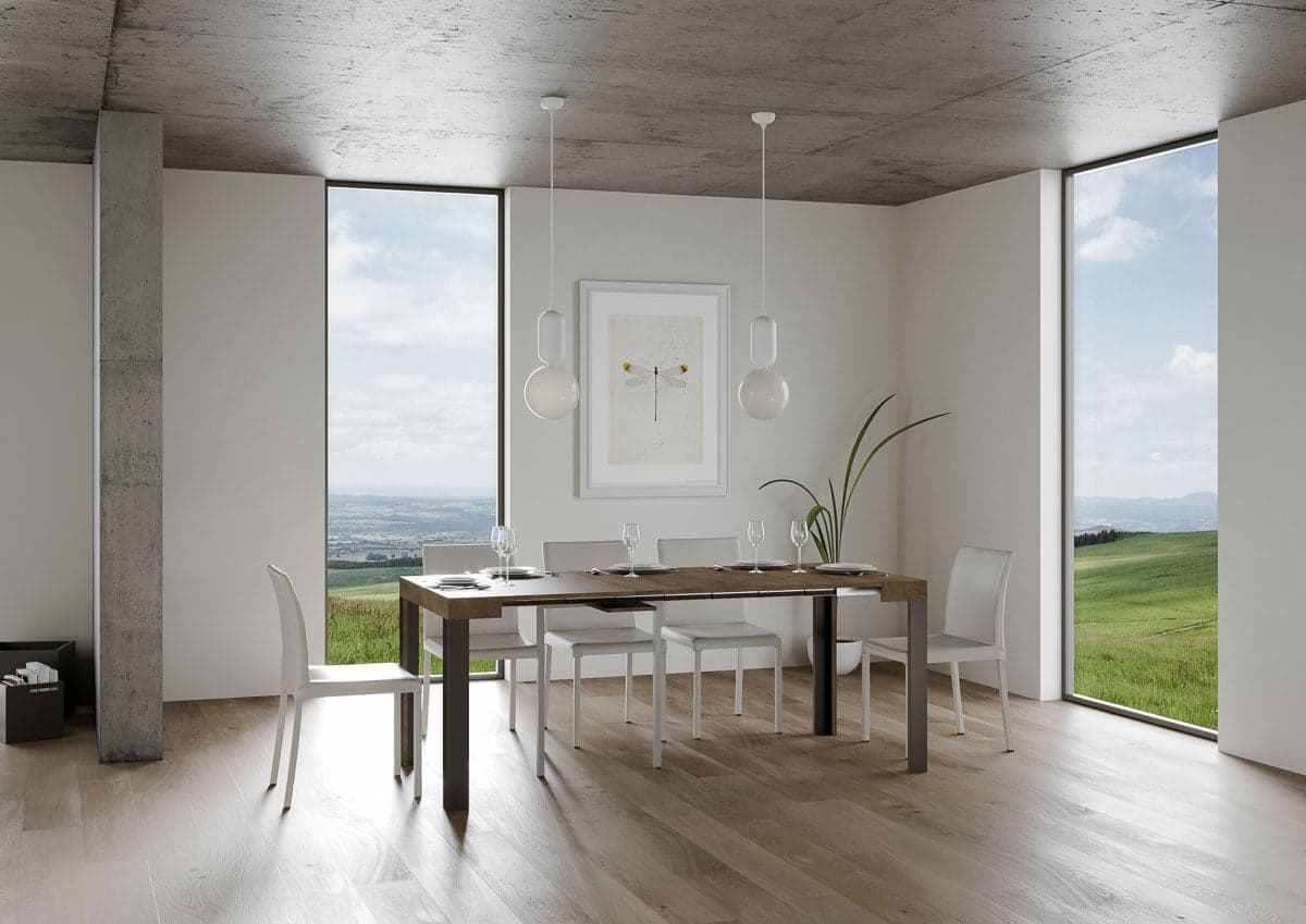 Tavolo consolle "Rimini" allungabile in legno per sala da pranzo in Credenze Decor Space - Altamura, commercioVirtuoso.it