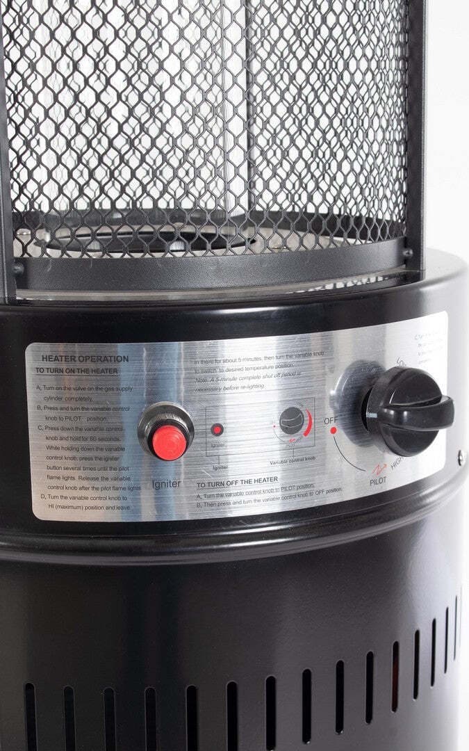 Scaldapatio a Gas Cilinder in acciaio verniciato nero, per esterno, da Ø54 x 180h cm Giardino e giardinaggio/Riscaldamenti e bracieri da esterno/Bracieri Decor Space - Altamura, Commerciovirtuoso.it