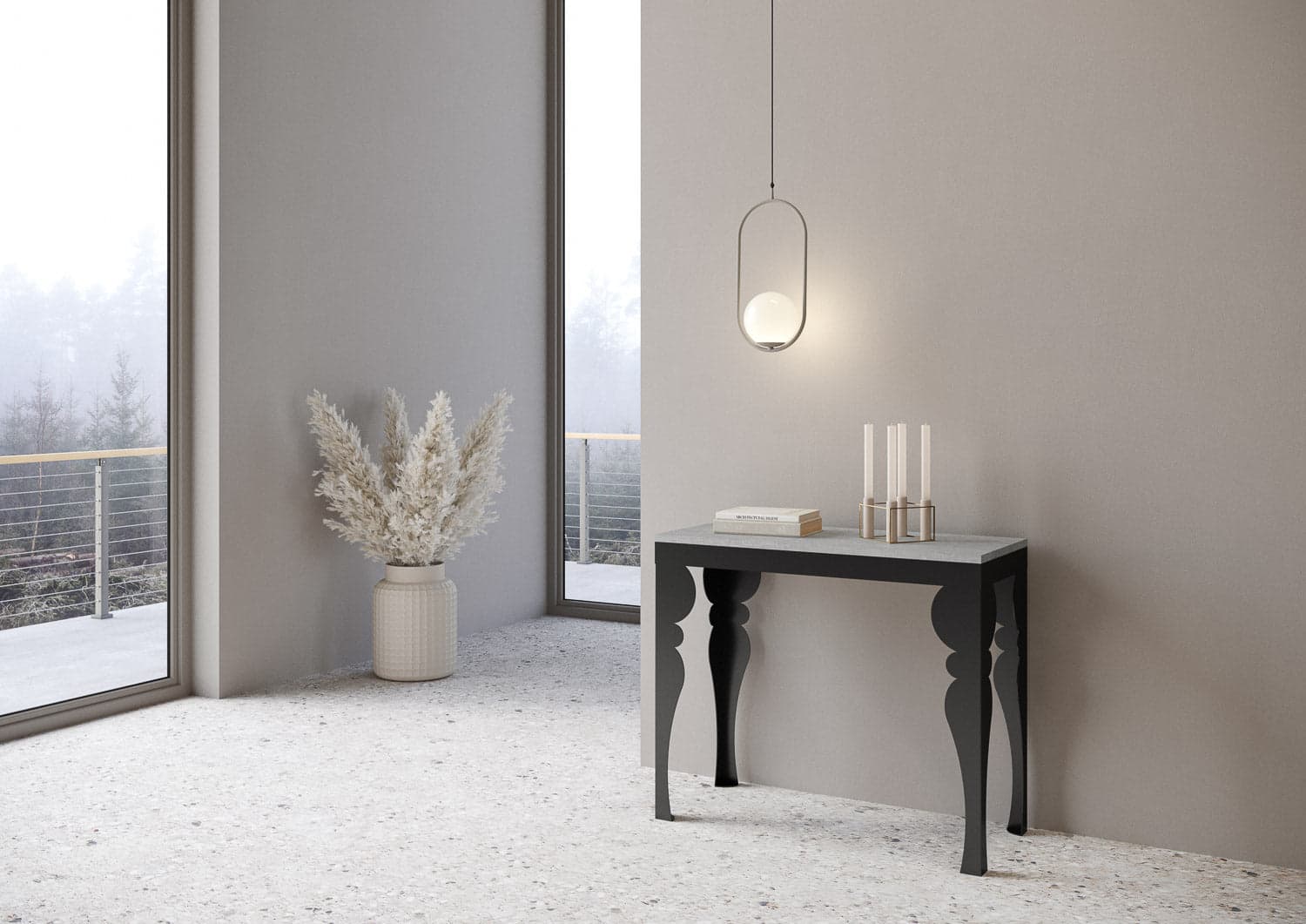 Tavolo consolle "Pisa" allungabile in legno per sala da pranzo in Credenze Decor Space - Altamura, commercioVirtuoso.it