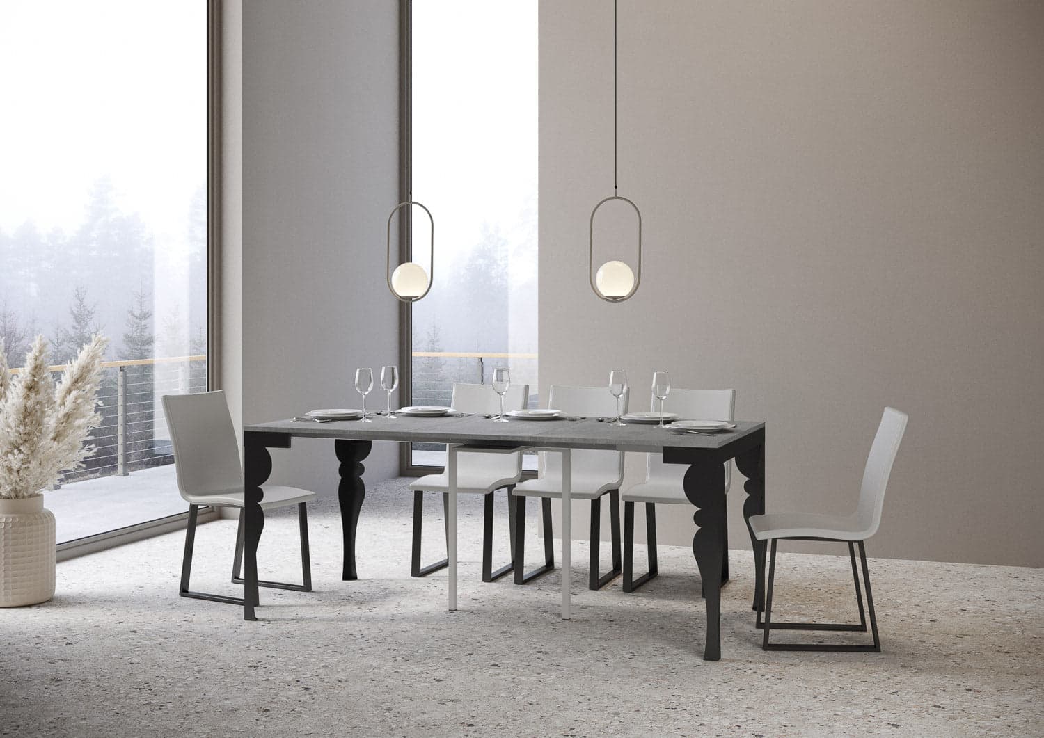 Tavolo consolle "Pisa" allungabile in legno per sala da pranzo in Credenze Decor Space - Altamura, commercioVirtuoso.it