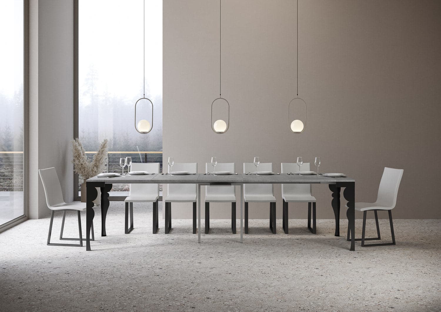 Tavolo consolle "Pisa" allungabile in legno per sala da pranzo in Credenze Decor Space - Altamura, commercioVirtuoso.it