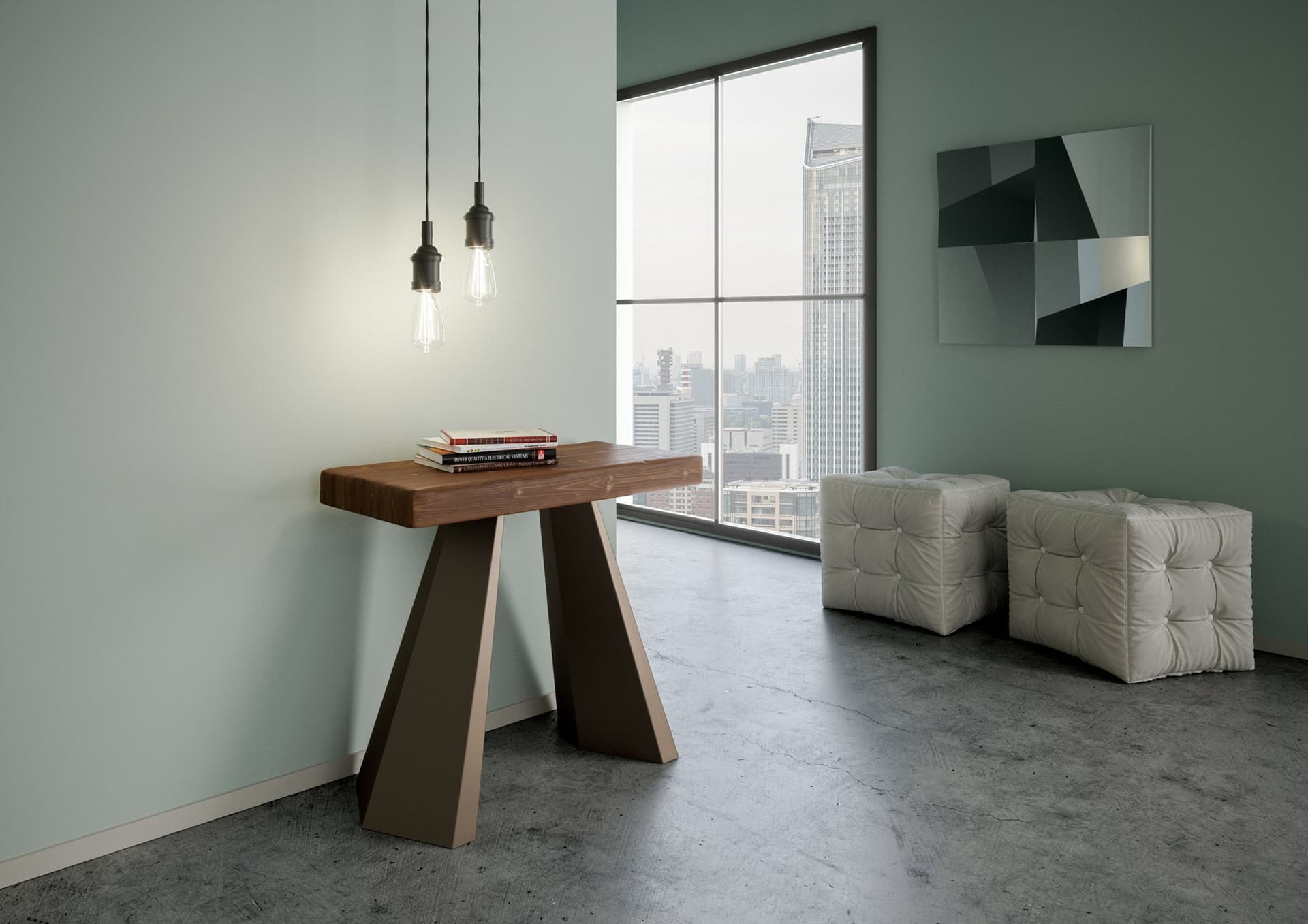Tavolo consolle "Monza" allungabile in legno per sala da pranzo in Credenze Decor Space - Altamura, commercioVirtuoso.it