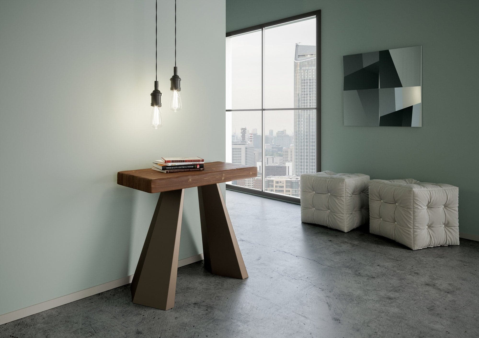 Tavolo consolle "Monza" allungabile in legno per sala da pranzo in Credenze Decor Space - Altamura, commercioVirtuoso.it