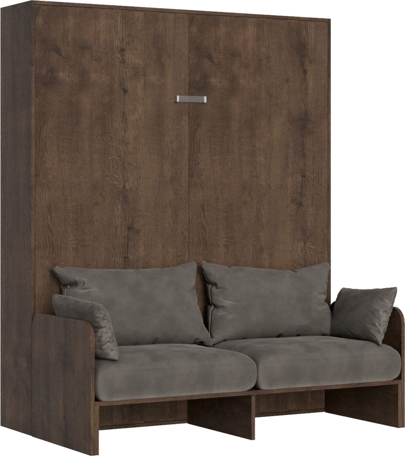 Letto "Bologna" matrimoniale a scomparsa con divano, in legno, con apertura verticale, per camera da letto – Noce – Itamoby