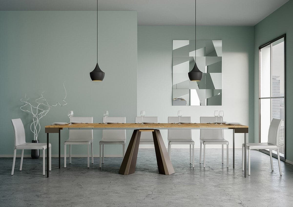 Tavolo consolle "Bergamo" allungabile in legno per sala da pranzo in Credenze Decor Space - Altamura, commercioVirtuoso.it