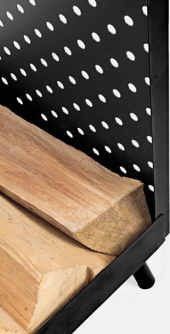 Portalegna "Efesto" in acciaio verniciato, resistente alle alte temperature, da 55 cm - 4
