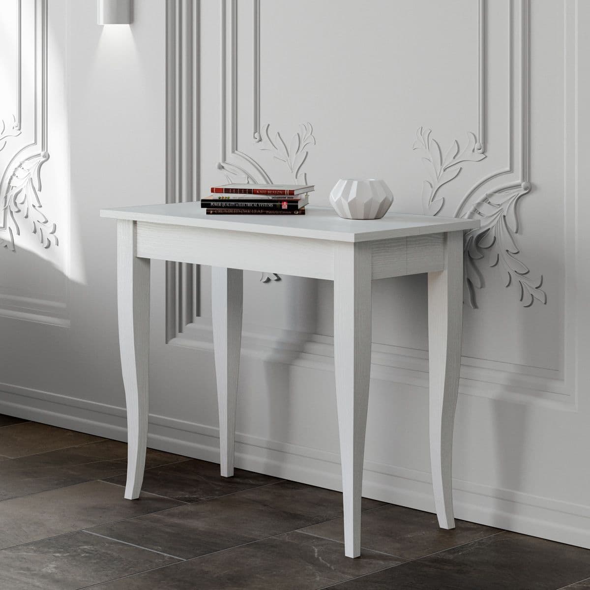 Tavolo consolle "Pescara" allungabile in legno per sala da pranzo in Credenze Decor Space - Altamura, commercioVirtuoso.it