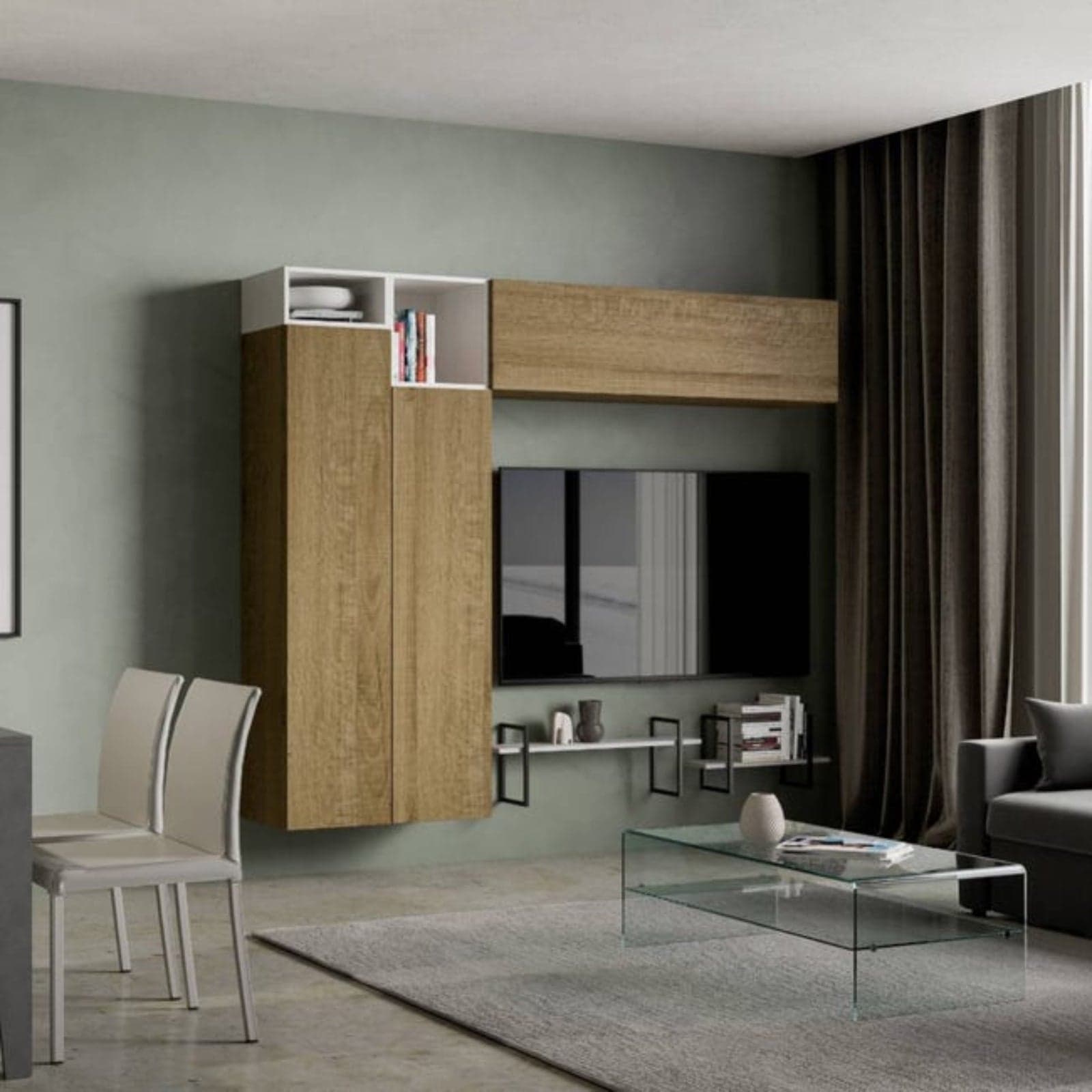 Pensile cubico in legno per composizioni arredamento camere ed interni in Pareti attrezzate Decor Space - Altamura, commercioVirtuoso.it