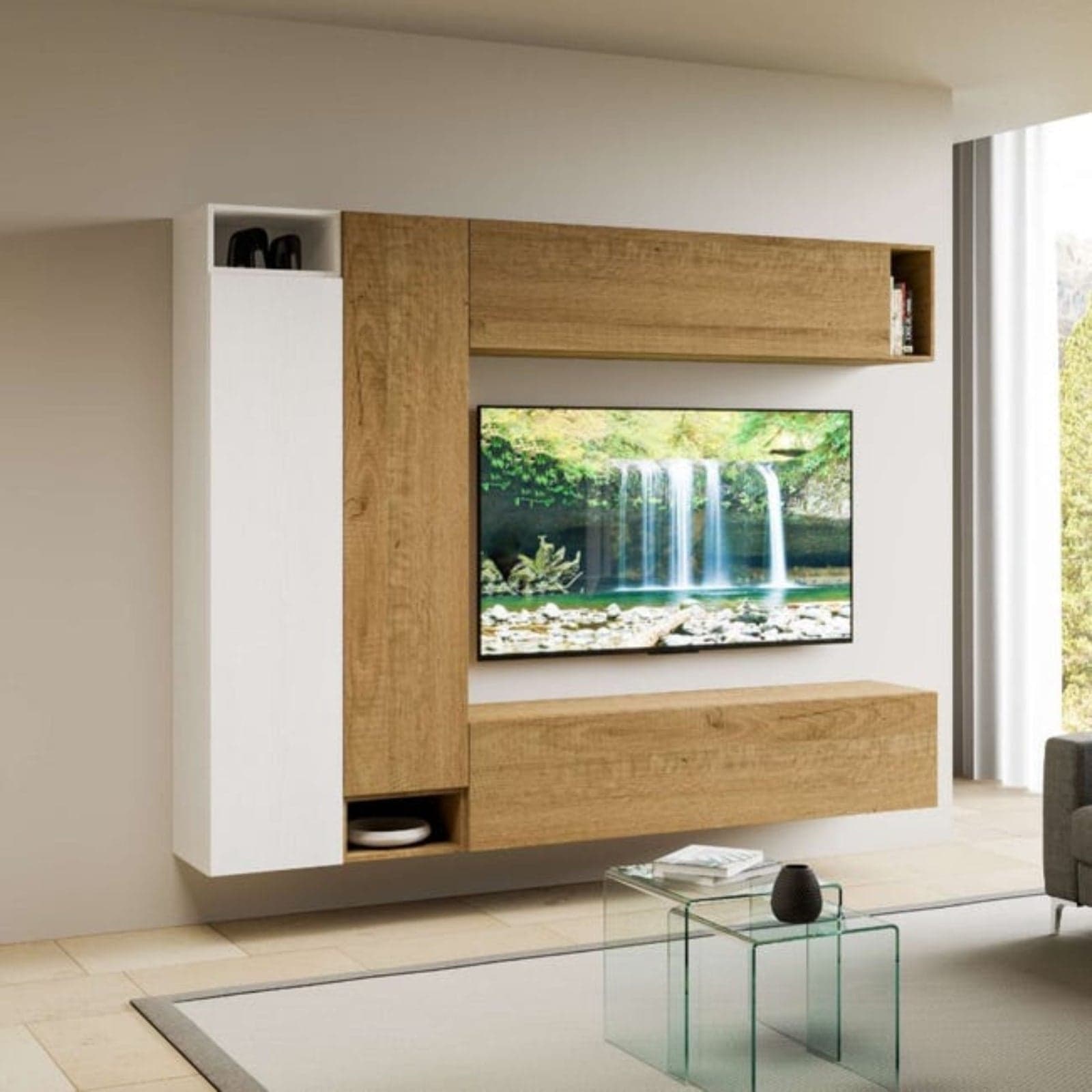 Pensile cubico in legno per composizioni arredamento camere ed interni in Pareti attrezzate Decor Space - Altamura, commercioVirtuoso.it