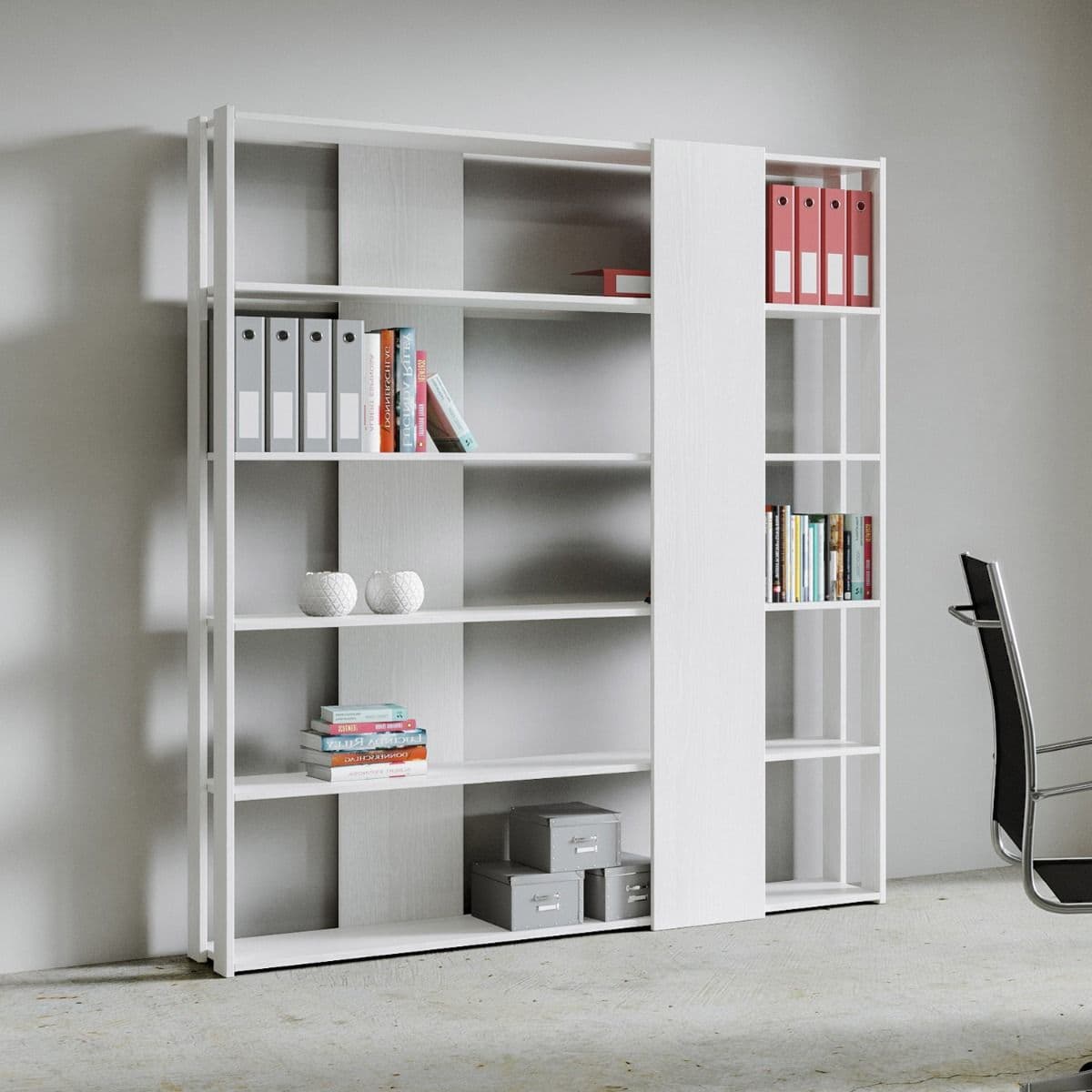 Libreria "Roma" a parete, in legno, con ripiani, per arredamento camere ed interni in Librerie Decor Space - Altamura, commercioVirtuoso.it