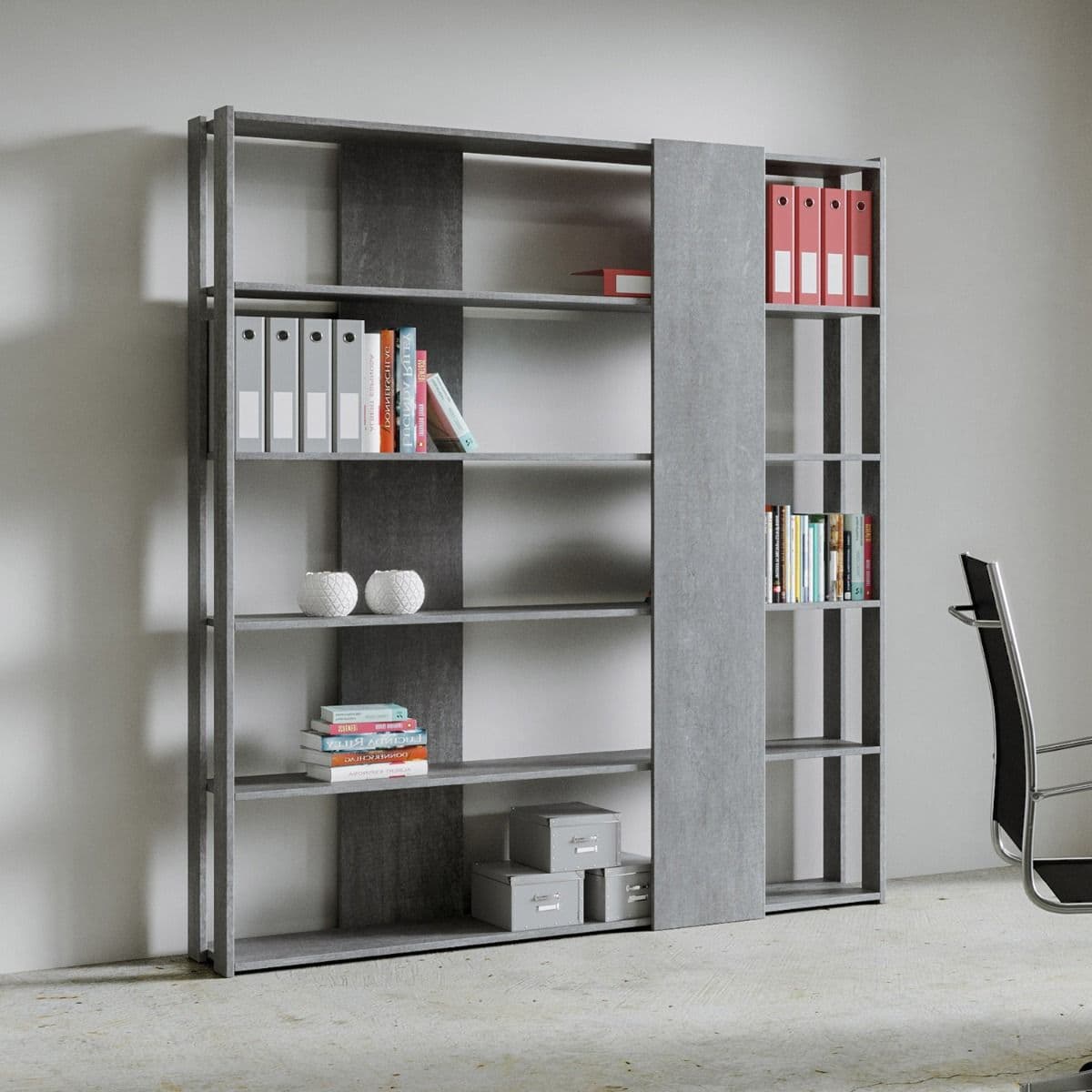Libreria "Roma" a parete, in legno, con ripiani, per arredamento camere ed interni in Librerie Decor Space - Altamura, commercioVirtuoso.it
