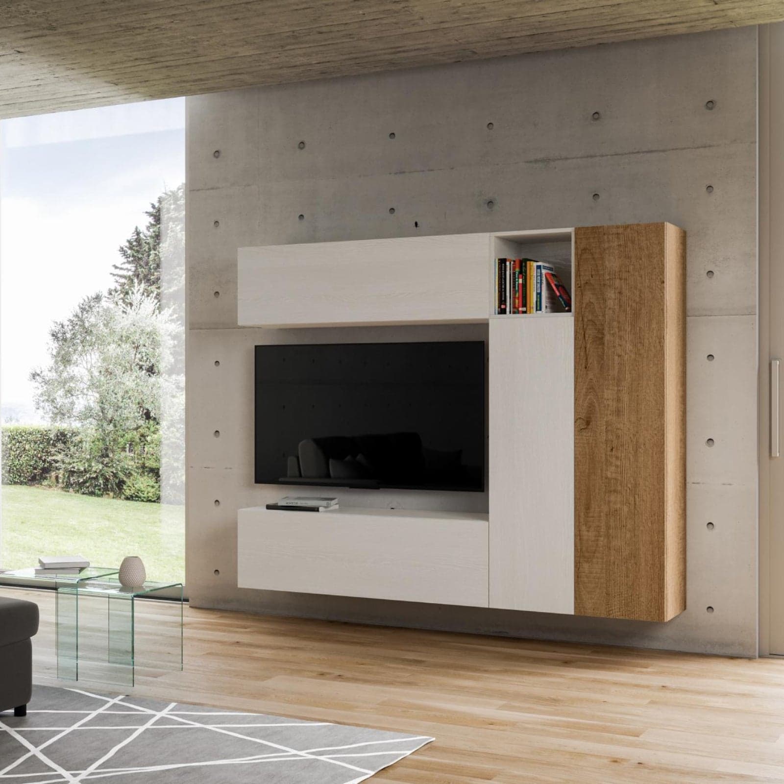 Pensile rettangolare in legno per composizioni arredamento camere ed interni in Pareti attrezzate Decor Space - Altamura, commercioVirtuoso.it
