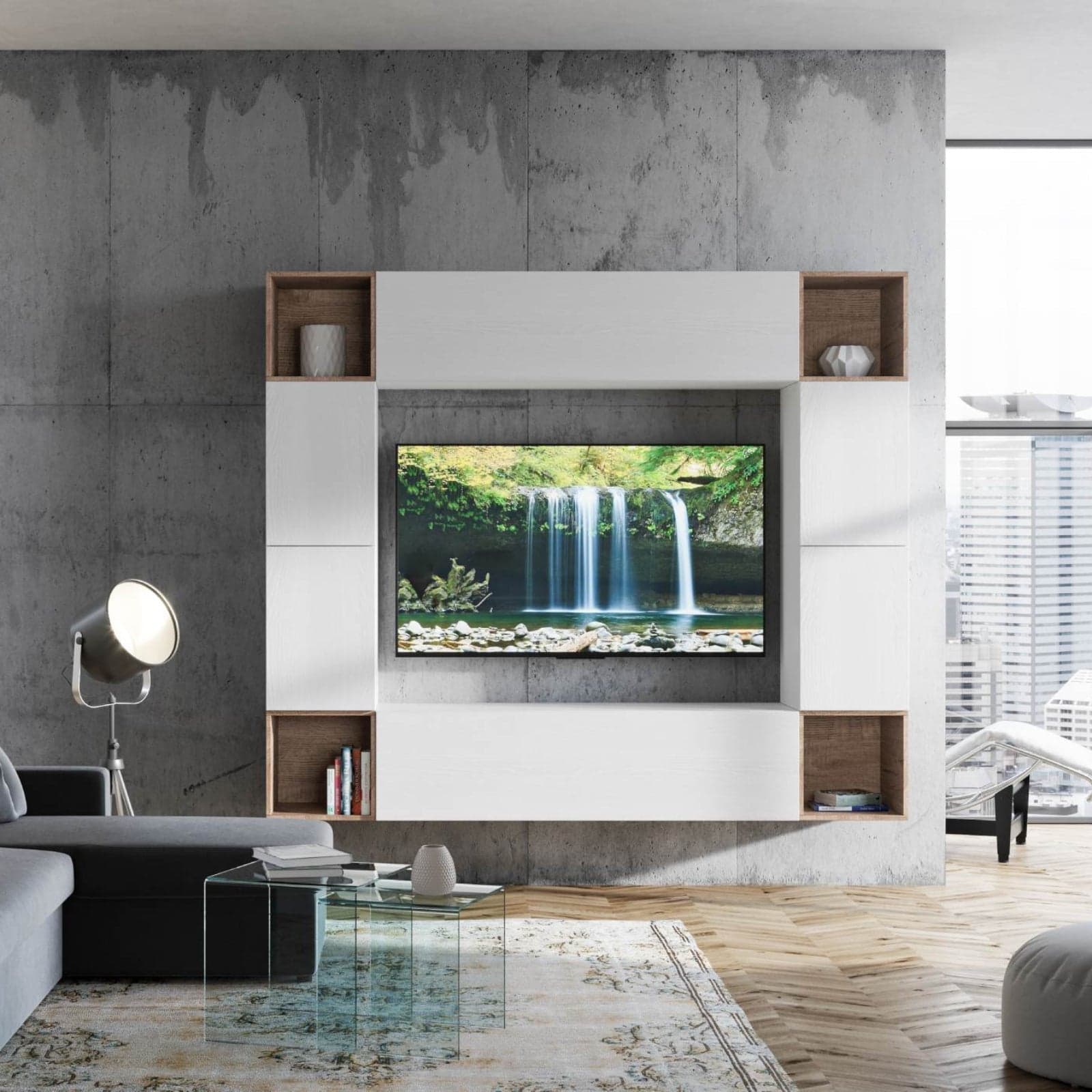 Pensile rettangolare in legno per composizioni arredamento camere ed interni in Pareti attrezzate Decor Space - Altamura, commercioVirtuoso.it