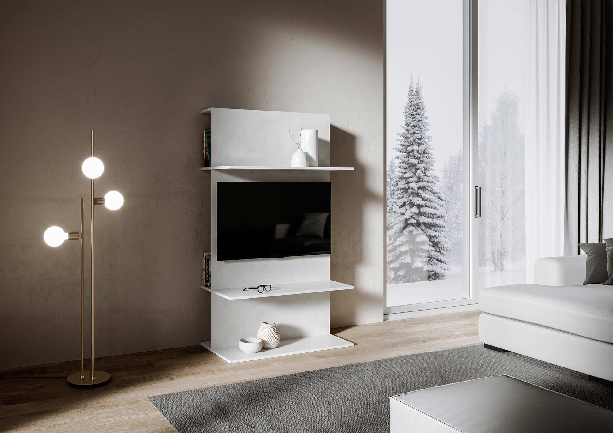 Mobile "Palermo" porta TV, in legno, con ripiani, per arredamento camere ed interni in Librerie Decor Space - Altamura, commercioVirtuoso.it