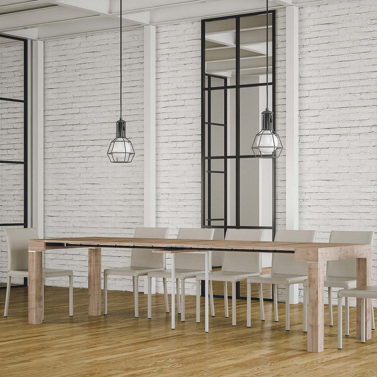 Tavolo consolle "Reggio Emilia" allungabile in legno per sala da pranzo - 2