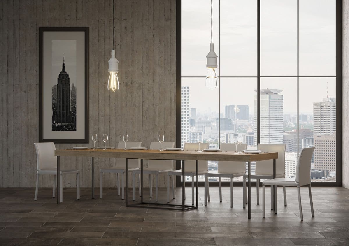 Tavolo consolle "Novara" allungabile in legno per sala da pranzo in Credenze Decor Space - Altamura, commercioVirtuoso.it