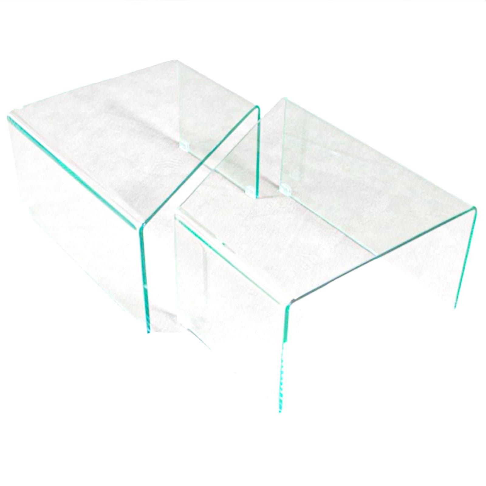 Tavolino componibile, in vetro trasparente, per arredamento interni in Credenze Decor Space - Altamura, commercioVirtuoso.it
