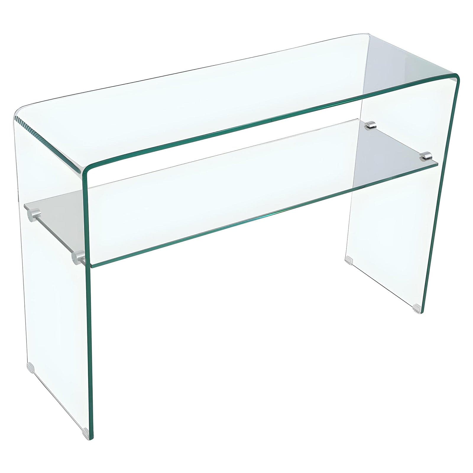 Consolle fissa, con ripiano, in vetro trasparente, per arredamento interni 120 x 40 cm in Credenze Decor Space - Altamura, commercioVirtuoso.it