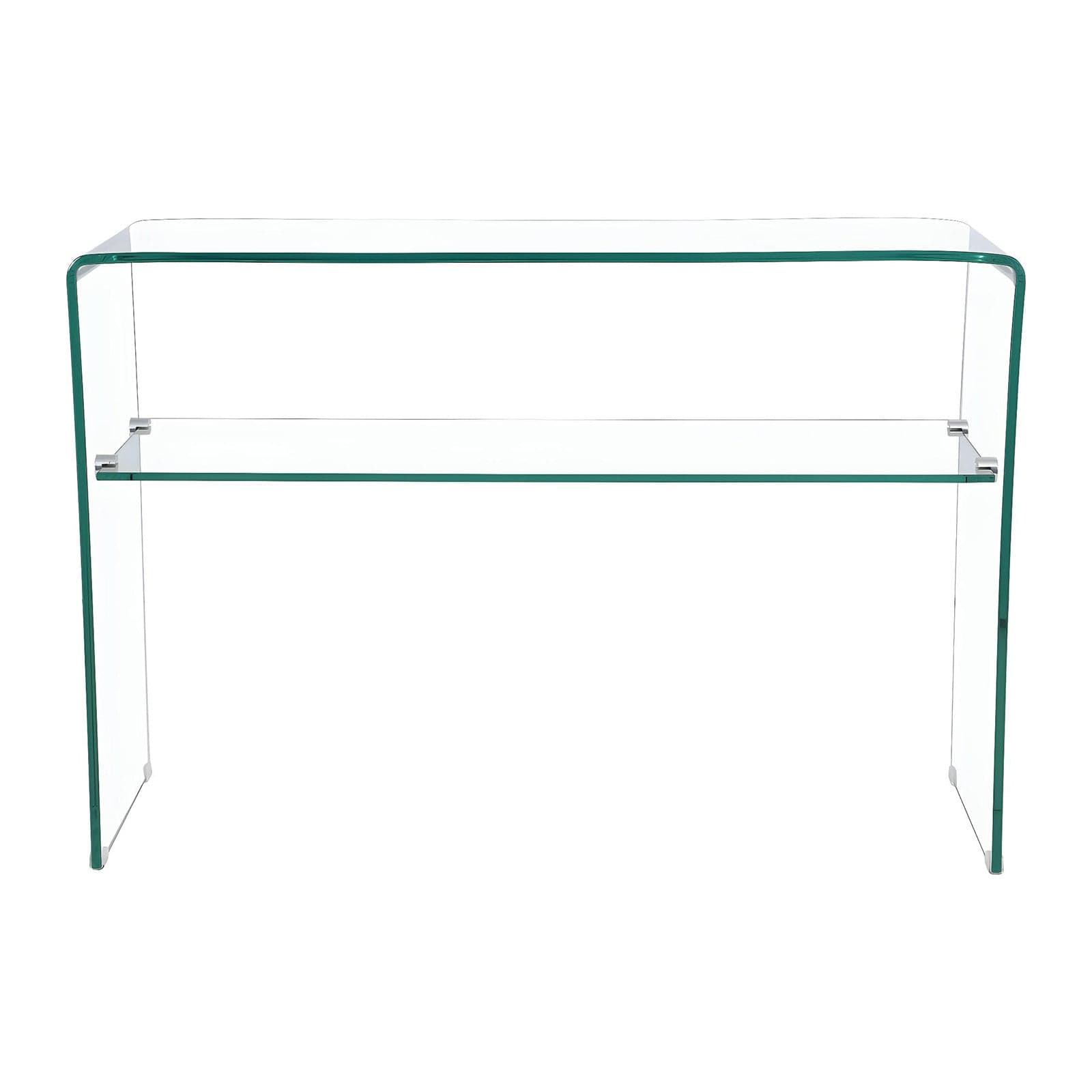 Consolle fissa, con ripiano, in vetro trasparente, per arredamento interni 120 x 40 cm in Credenze Decor Space - Altamura, commercioVirtuoso.it