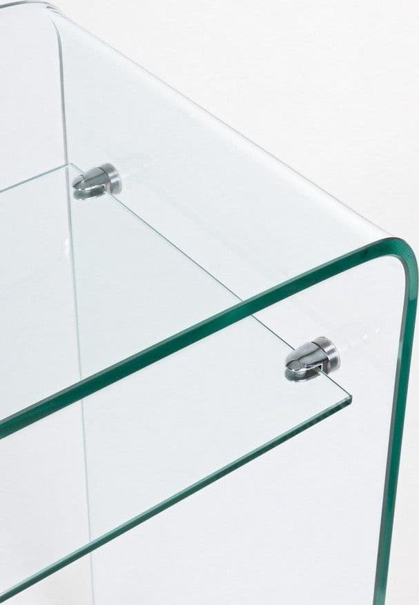 Consolle fissa, con ripiano, in vetro trasparente, per arredamento interni 120 x 40 cm in Credenze Decor Space - Altamura, commercioVirtuoso.it