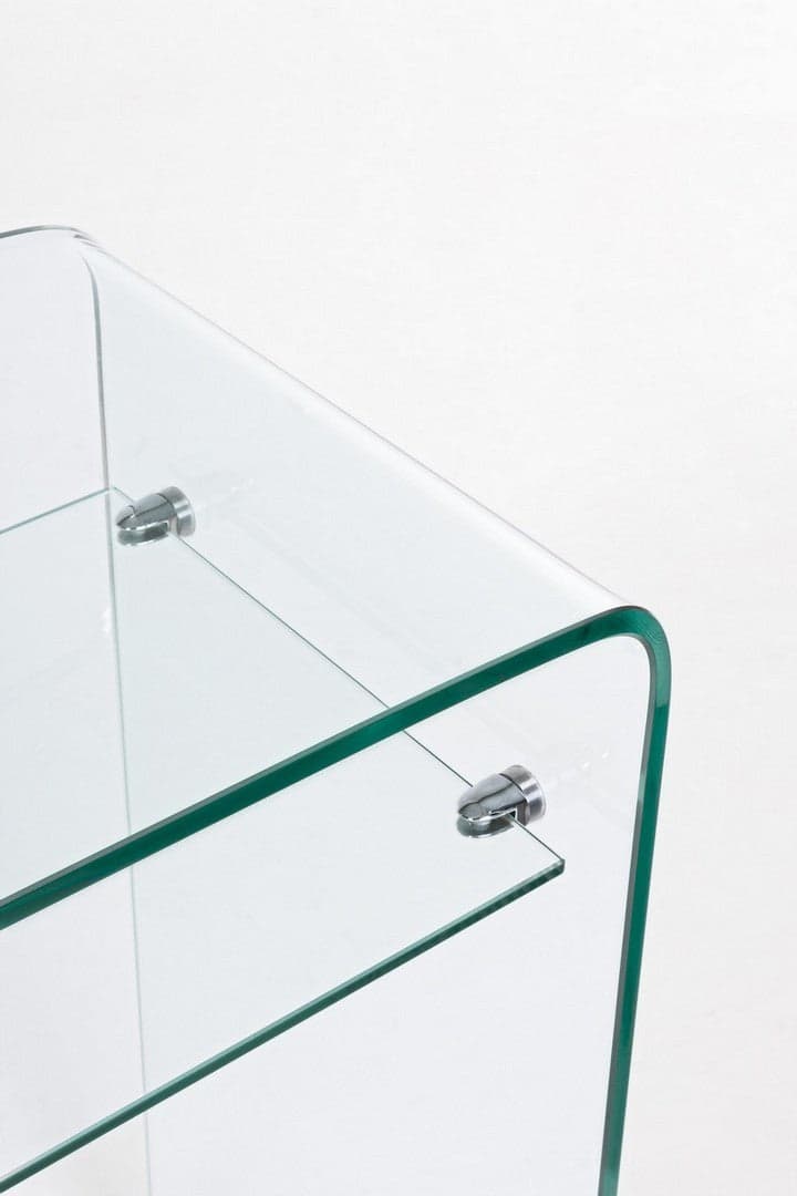 Consolle fissa, con ripiano, in vetro trasparente, per arredamento interni 120 x 40 cm in Credenze Decor Space - Altamura, commercioVirtuoso.it