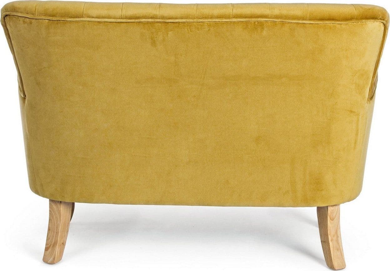 Divano 2 Posti "Orlins" per interno, Struttura In Legno Di Pino, Rivestimento In Cotone Trapuntato, Effetto Velluto Capitonne' 114 x 69 x 79 h cm in Divani Decor Space - Altamura, commercioVirtuoso.it