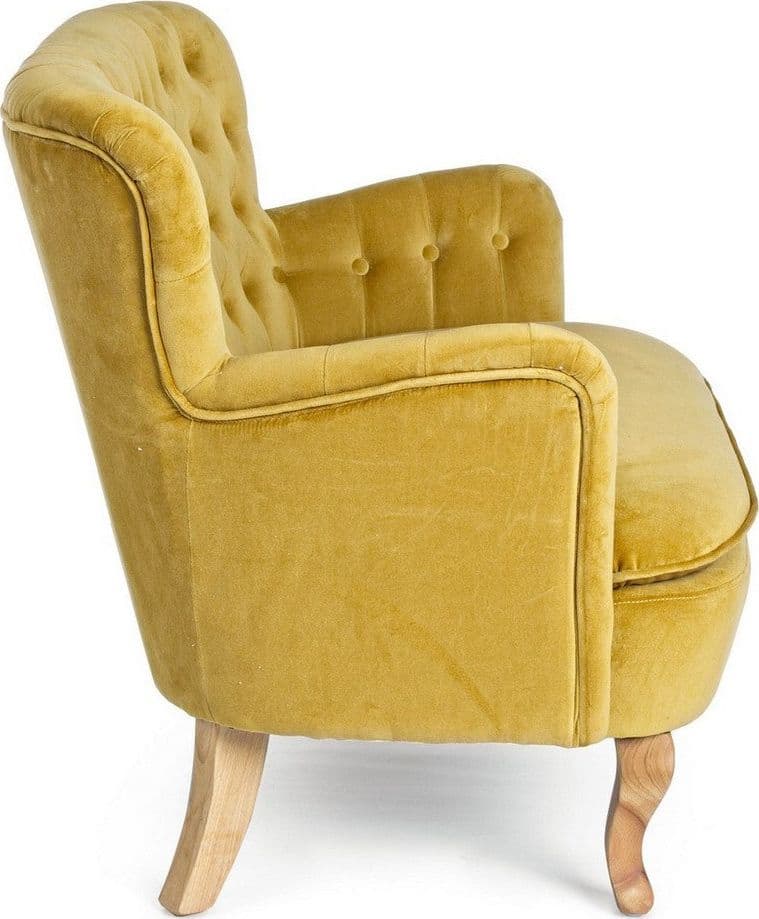 Divano 2 Posti "Orlins" per interno, Struttura In Legno Di Pino, Rivestimento In Cotone Trapuntato, Effetto Velluto Capitonne' 114 x 69 x 79 h cm in Divani Decor Space - Altamura, commercioVirtuoso.it