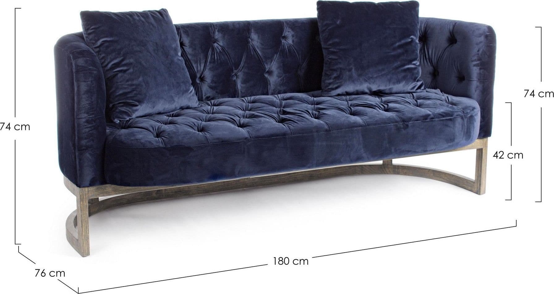 Divano 3 Posti "Midway" per interno, Struttura In Legno Di Quercia, Rivestimento Poliestere Trapuntato 180 x 76 x 74 h cm Casa e cucina/Arredamento/Soggiorno/Divani Decor Space - Altamura, Commerciovirtuoso.it