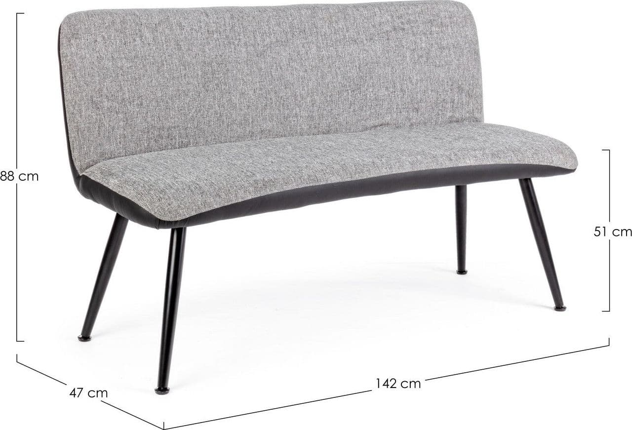 Divano "Louis" per interno, Gambe In Tubolare Di Acciaio 142 x 47 x 88 h cm Casa e cucina/Arredamento/Soggiorno/Divani Decor Space - Altamura, Commerciovirtuoso.it