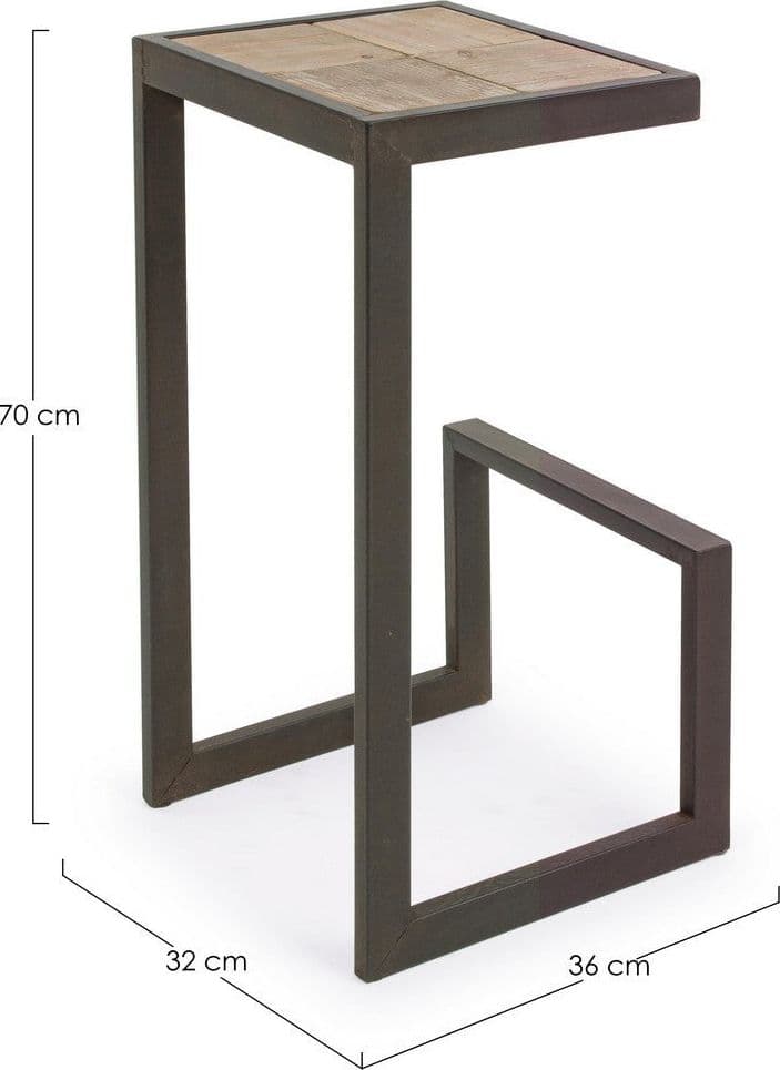 Sgabello da bar Blocks per interno, Struttura In Acciaio, 36 x 32 x 70 cm in Sgabelli Decor Space - Altamura, commercioVirtuoso.it