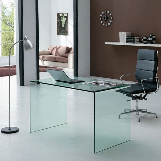 Scrittoio da ufficio, fisso, in vetro trasparente, per arredamento interni in Postazioni di lavoro per computer Decor Space - Altamura, commercioVirtuoso.it