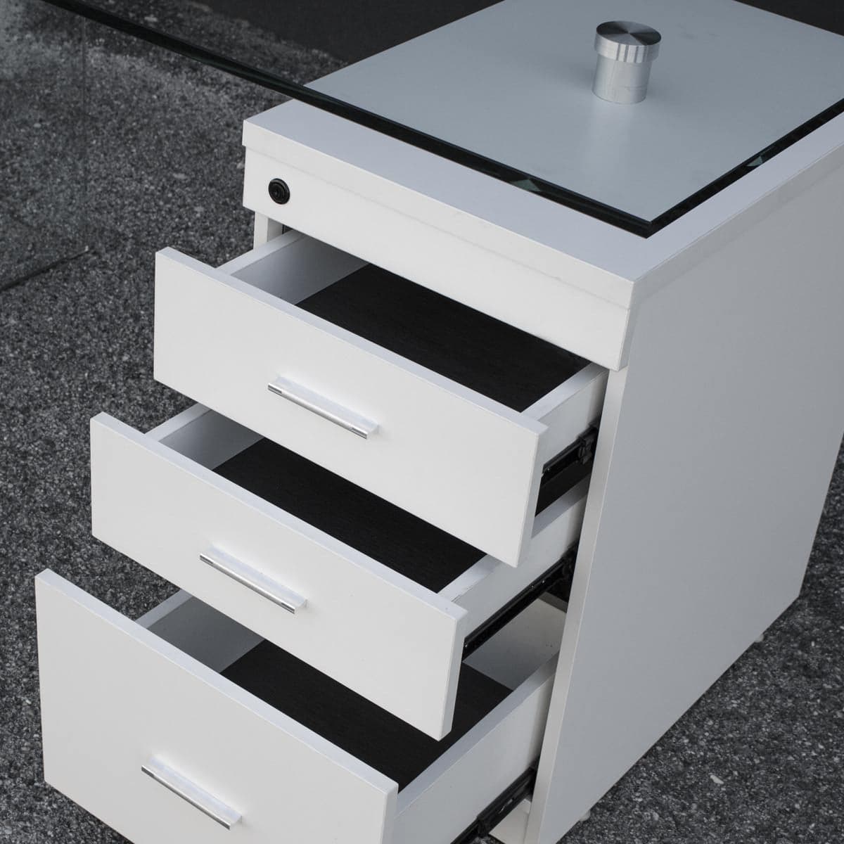Scrittoio da ufficio, fisso, in vetro trasparente, per arredamento interni in Postazioni di lavoro per computer Decor Space - Altamura, commercioVirtuoso.it